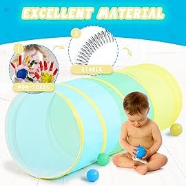 PigPigPen Kids Play Tunnel for Toddlers, Pop Up Tent for Babies or Dogs, Indoor & Outdoor Toys for Kids Backyard Playset (Cotton)