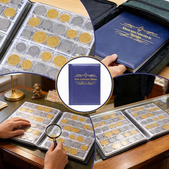 Foto 6 de 6 de Monedas Coleccion 480 Bolsillos, Álbum de monedas,Colección de monedas,Bolsillos para álbumes…