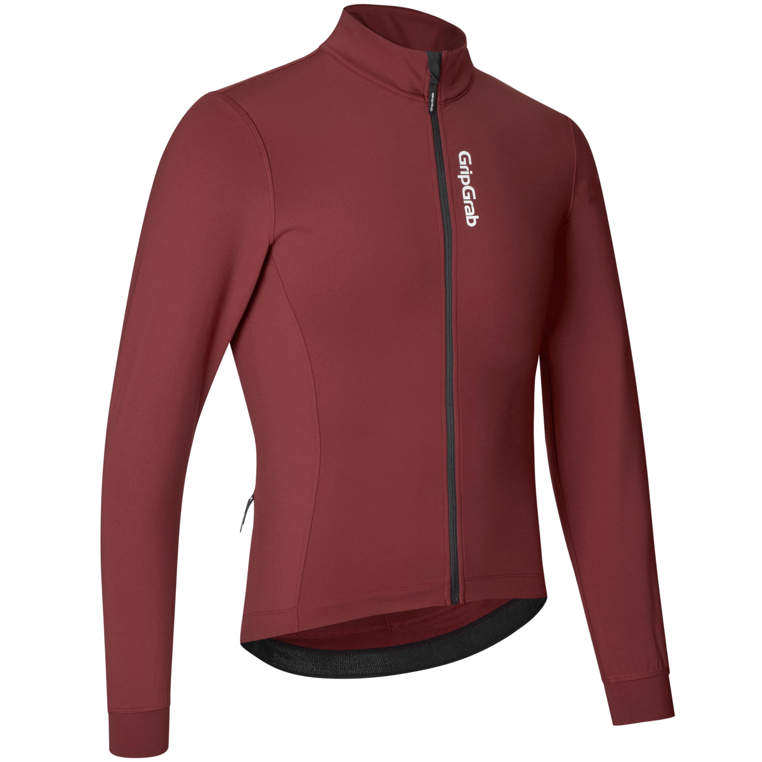 GripGrab Ride Thermal Long Sleeve Cycling Jersey Men's Road MTB Gravel Bike Cycle Top Warm Biking Shirt for Men Dark Red
