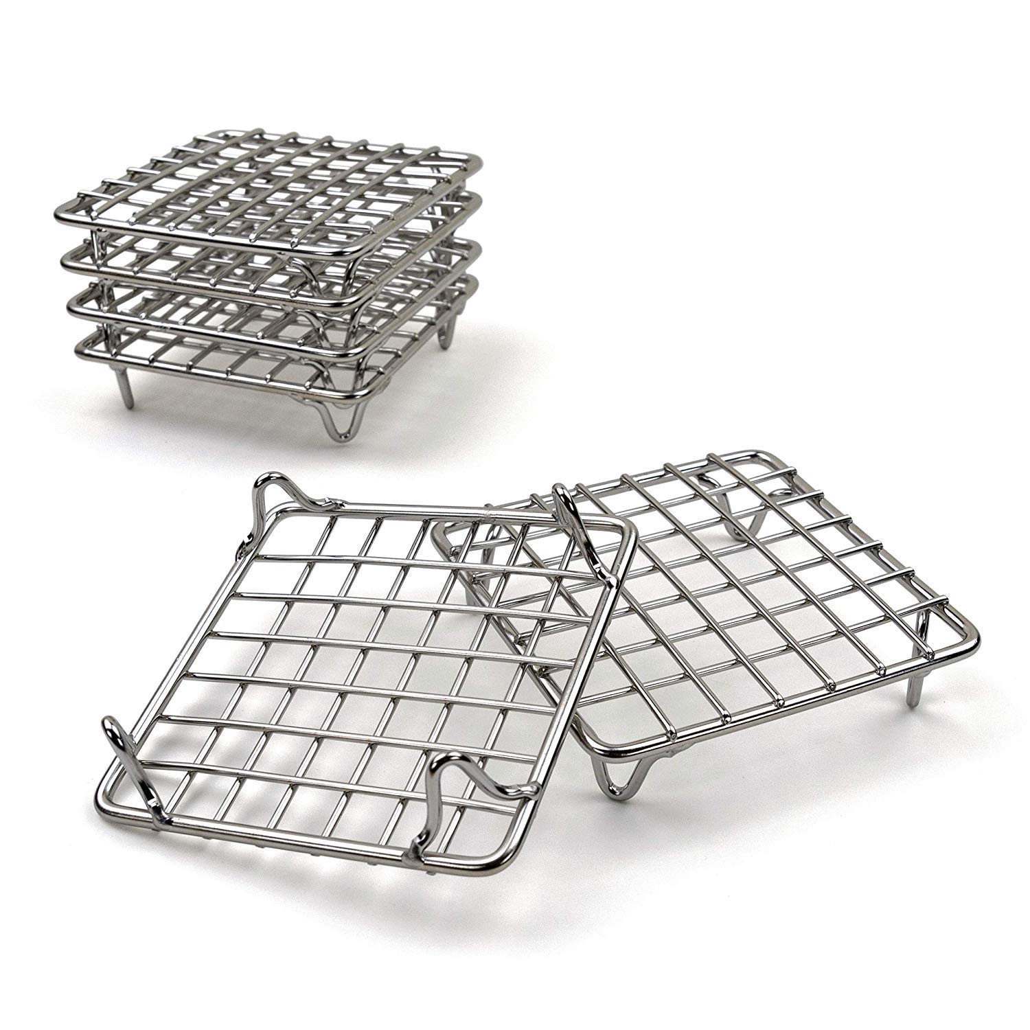 INDIAN DECOR. 31225 Cooling Baking Rack 4″ Size, Set of 6 Stainless Steel Wire Racks for Baking Cookies Cakes – Metal Trivet Stand for Cooking with Pots, Pans, Hot Dishes – Chrome INDIAN DECOR. 31225 Cooling Baking Rack 4″ Size, Set of 6 Stainless Steel Wire Racks for Baking Cookies Cakes – Metal Trivet Stand for Cooking with Pots, Pans, Hot Dishes – Chrome