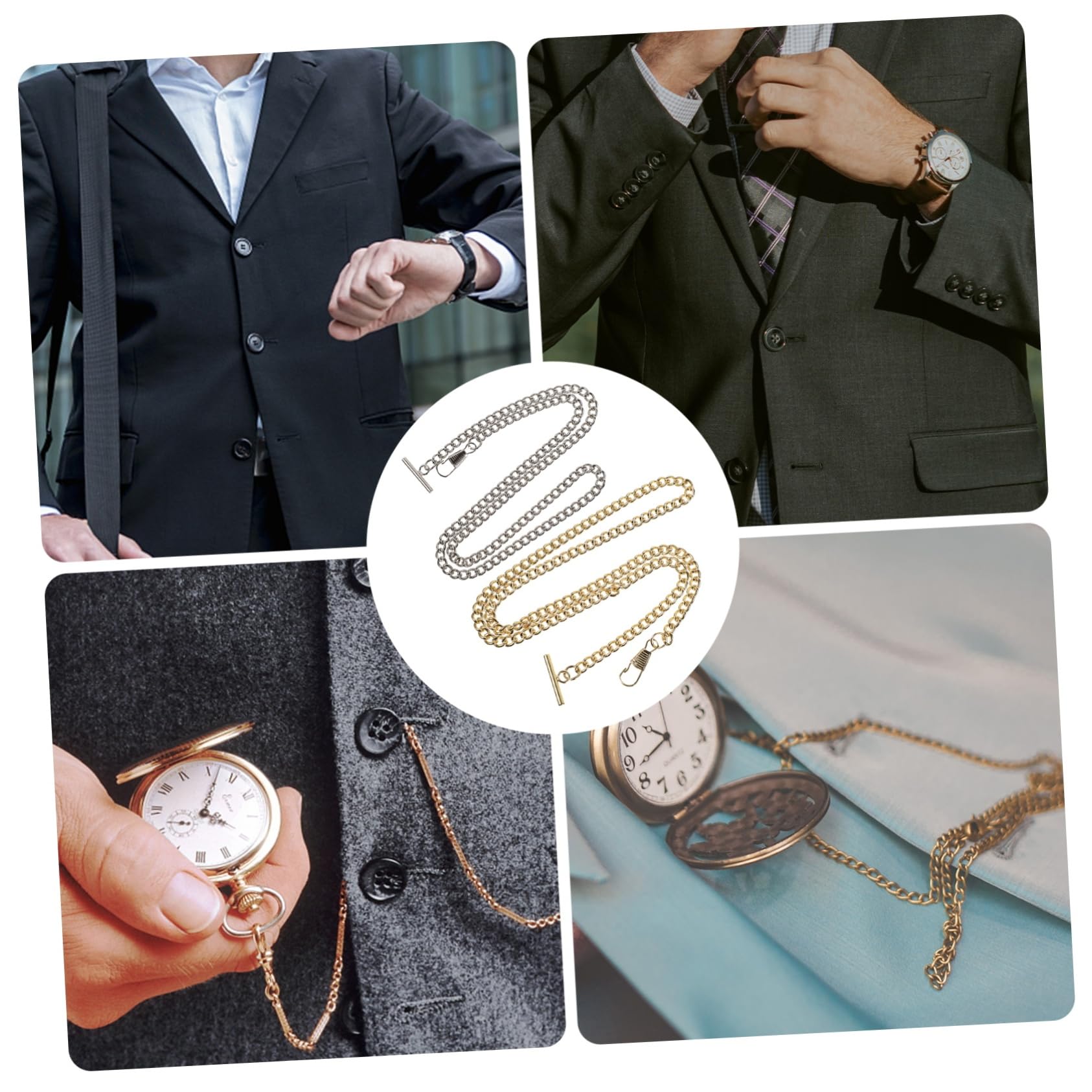 PACKOVE t Taschenuhrkette Ketten für Männer mit Anhänger Tanktops für Männer goldene Taschenuhrenkette Silberne Taschenuhrenkette Zubehör für Kleiderketten Kette für Taschenuhr Eisen