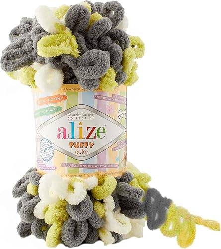 Miniatura 8 de ALZE Hilo de color hinchado, para manta de bebé, lote de 5 madejas de 17.64oz, 50 yardas, 100 % micropoliéster, hilo suave para manta de bebé, hilo