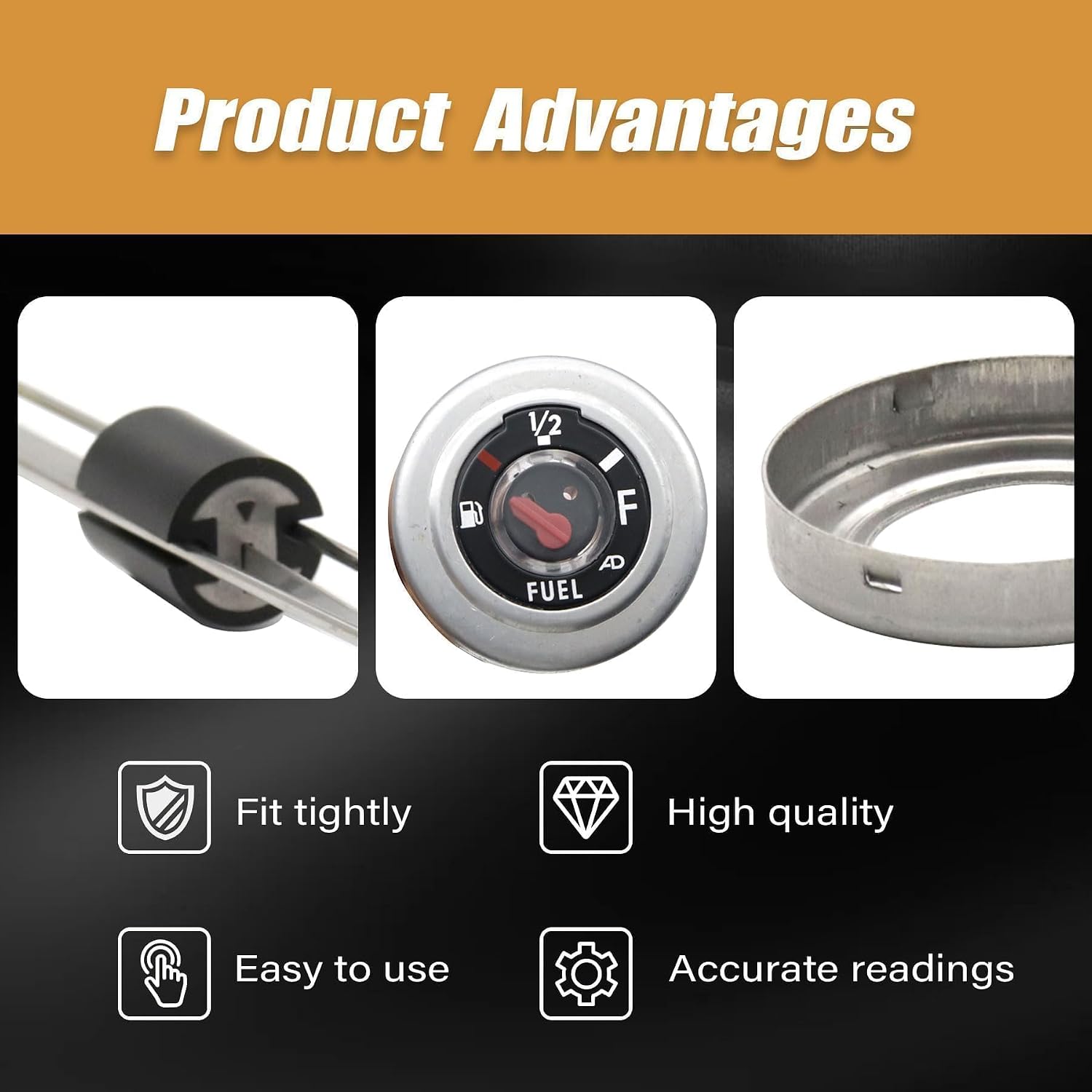 XQSMWF Fuel Gauge Prairie Gas Gauge Tank Fuel Float Gauge Compatible with Kawasaki Bayou 220,250,300,400,KLF220,KLF250,KLF300,KLF400 Prairie 300,400,KVF300,KVF400# 52005-1121 52005-0735 52005-1086