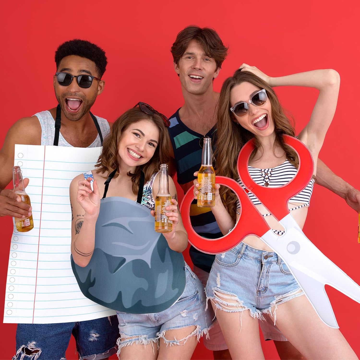 Bokon 3 Pcs Adult Rock Paper Scissors Costume Halloween Couples Costumes Adult One Size Outfits Funny Party Outfit