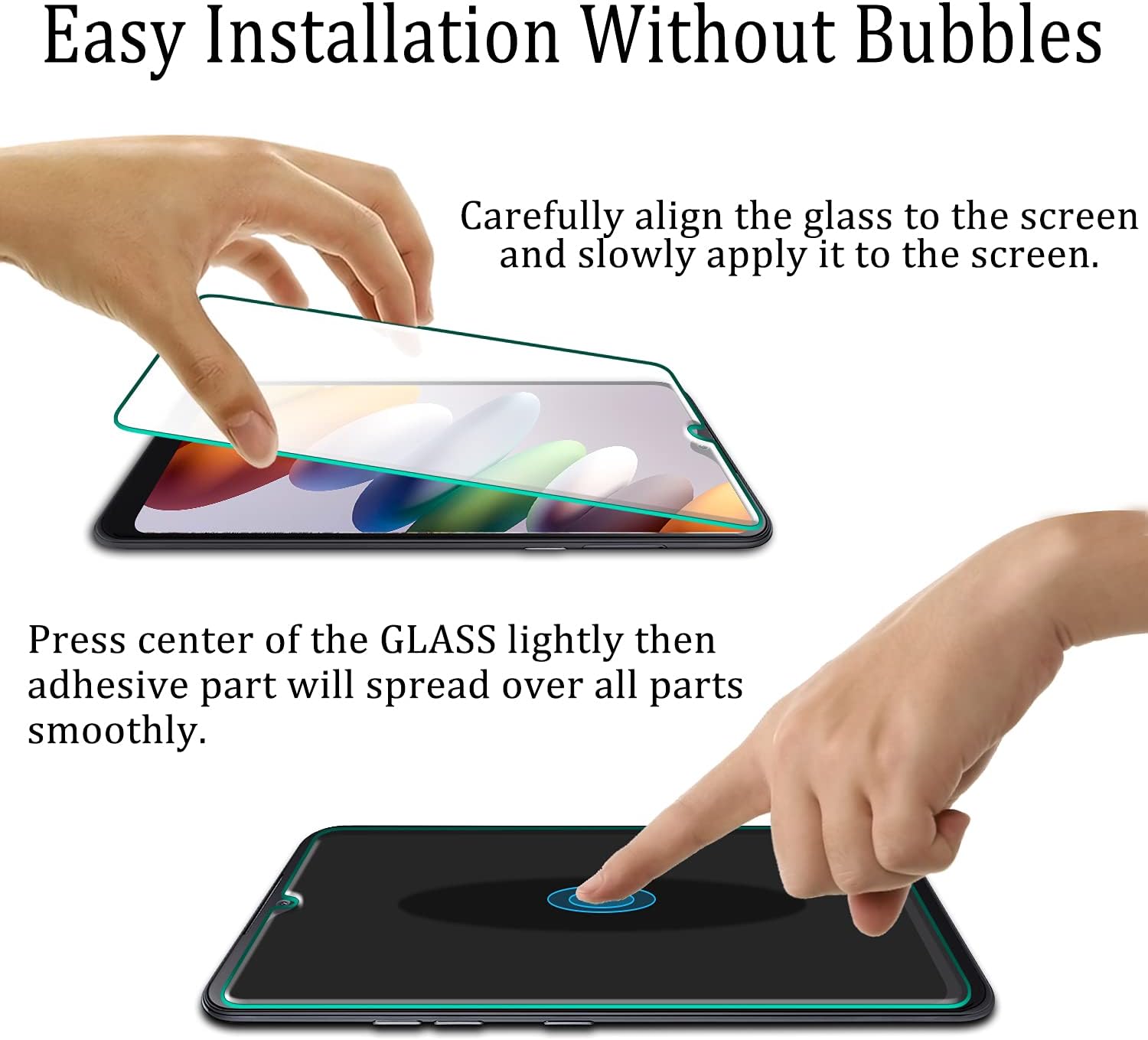 KATIN [2-Pack] Tempered Glass For LG K51 Screen Protector, Anti Scratch, Bubble Free, 9H Hardness, Easy to Install, Case Friendly