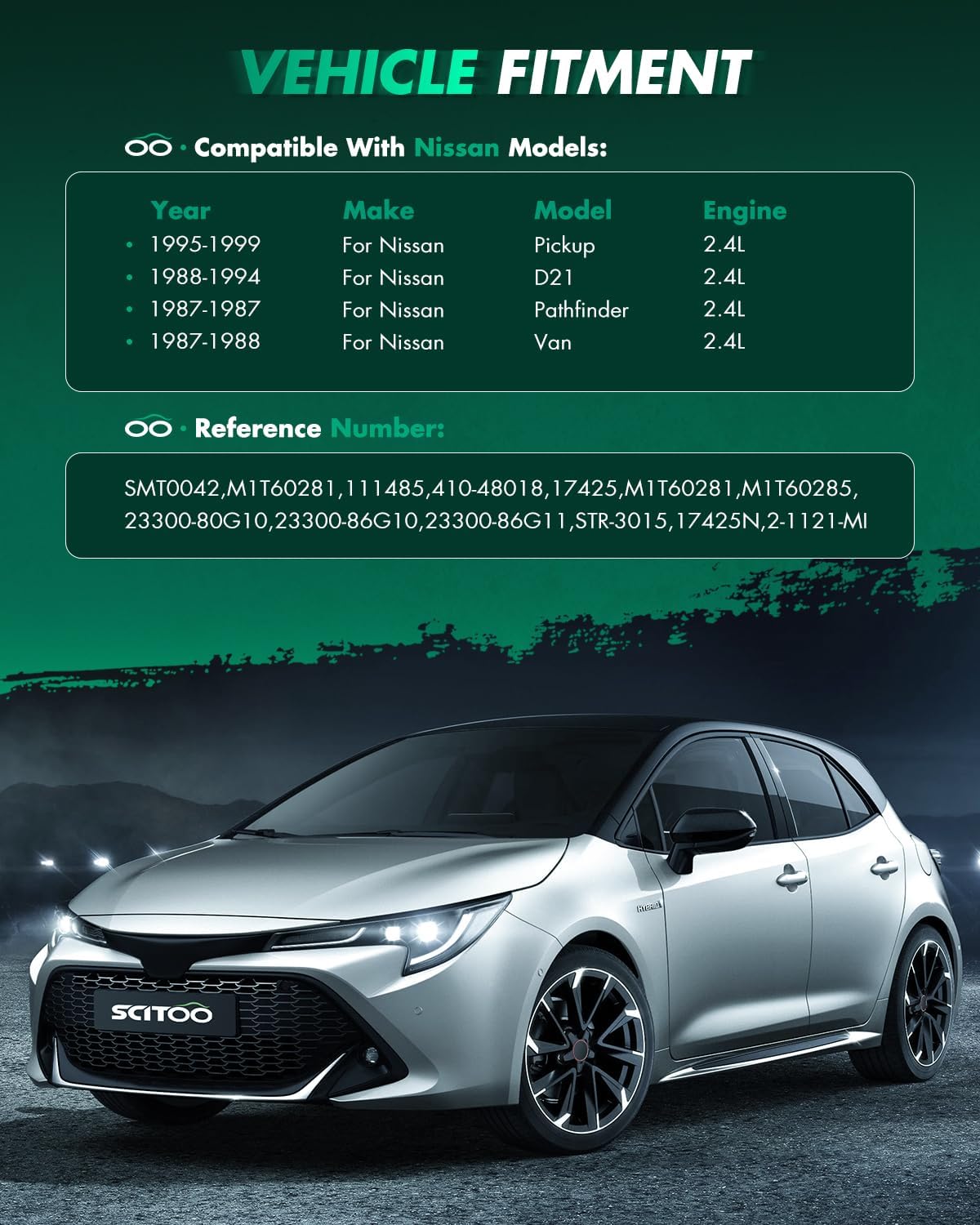 SCITOO Motor Starter for SMT0042 Starters Fit for Nissan for D21 1988-1994, for Nissan for Pathfinder 1987-1988, for Nissan for Pickup 1995 1998-1999, for Nissan for Van 1987-1988