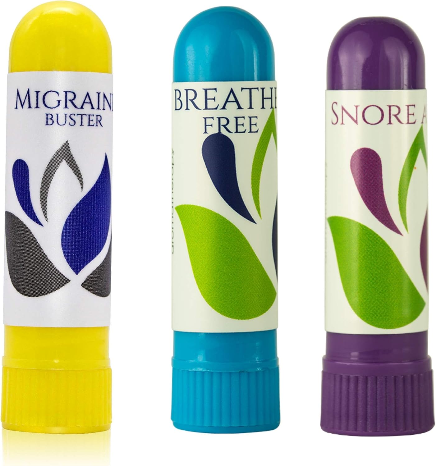 B. Divine Aromatherapy Essential Oil Scent Inhaler-Encourage Relaxation and Sleep. Support Headaches Naturally. 100% Organic Essential Oils. (Snore Away, Migraine Buster, Breathe Free)