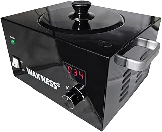 Waxness WN-6003 Elite-Series Large Professional Wax Heater Glossy Black, 5.5 lb Capacity, Electronic Temperature Control, 300W, for Professional Use