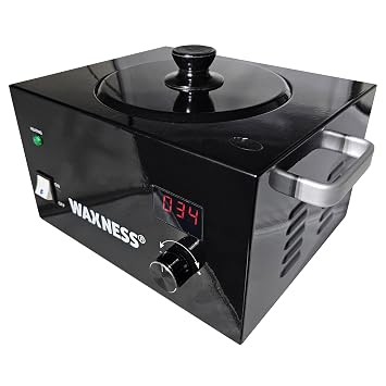 Waxness WN-6003 Elite-Series Large Professional Wax Heater Glossy Black, 5.5 lb Capacity, Electronic Temperature Control, 300W, for Professional Use