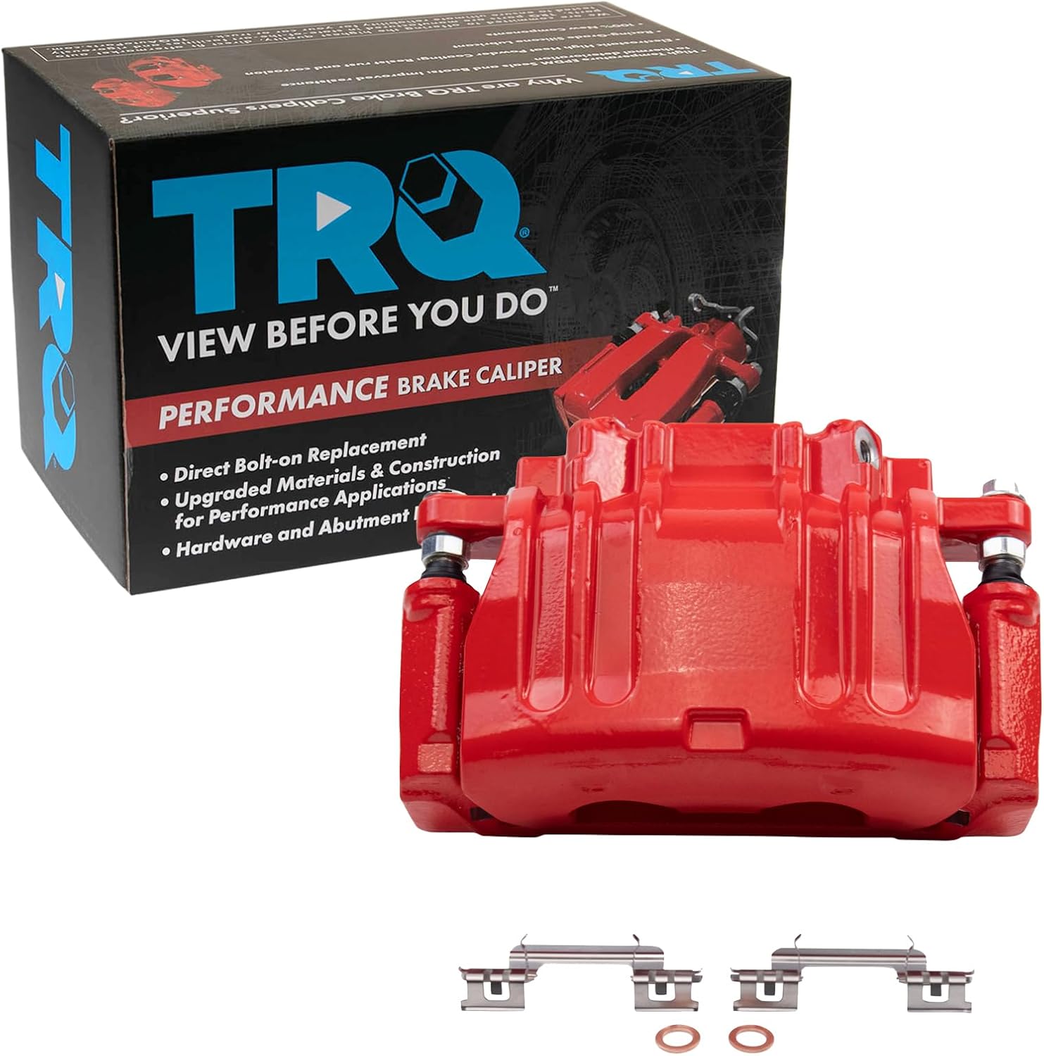 TRQ Performance Front Performance Brake Caliper w/Bracket Red Compatible with 2012-2020 Chrysler 300 Dodge Challenger Charger