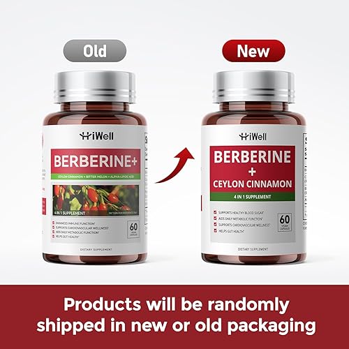 Miniatura 7 de HiWell Berberina con canela de Ceilán  Apoya el azúcar en la sangre, la salud del colesterol y el sistema inmunológico*  Suplemento de berberina sin