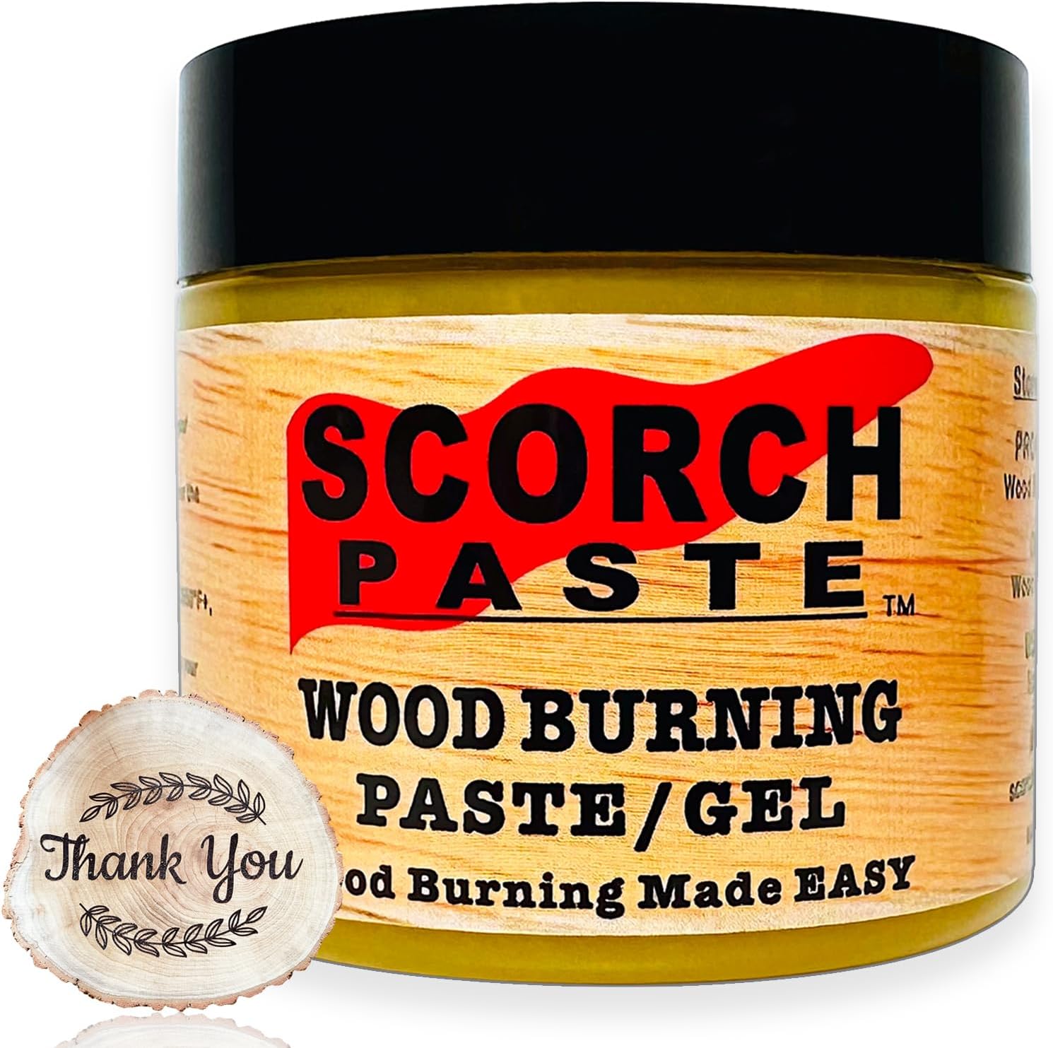 Wood Burning Paste, Wood Burning Gel Marker for Crafting & Stencil Wood Burning, Stable Heat Activated Paste, Accurately & Easily Burn Designs on Wood and Arts - 3 OZ