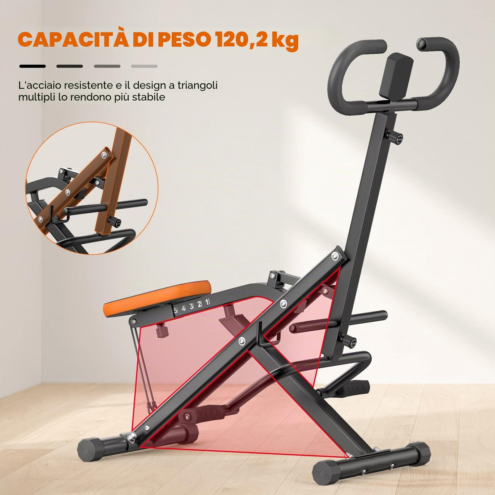 Dskeuzeew - Cyclette Power Body, attrezzatura per allenamento degli addominali, attrezzatura per palestra domestica, per addome, braccia, gambe, schiena e glutei