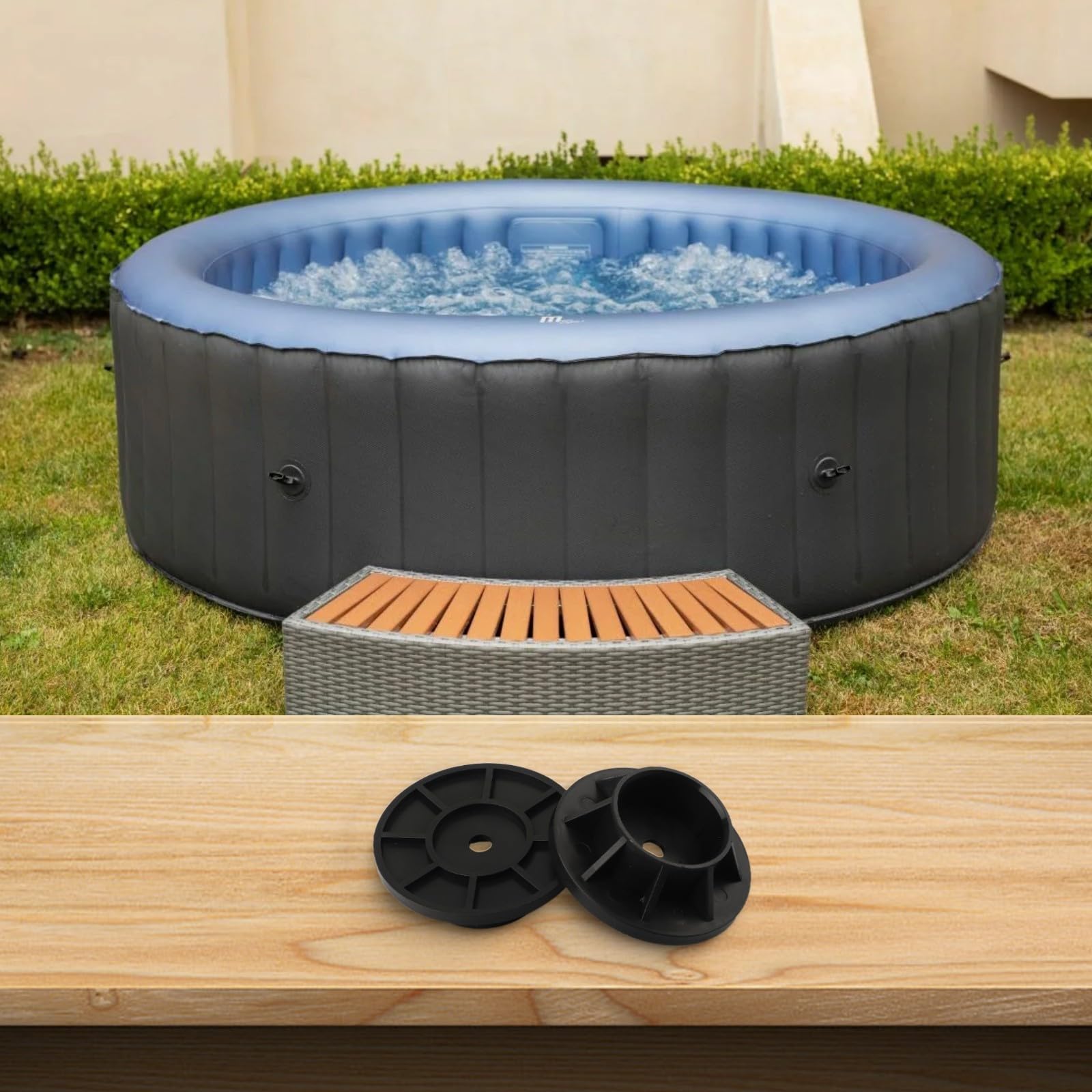 Tapa de plástico para patas Intex 25021, compatible con piscinas de marco de metal de 18 a 24 pies y modelos rectangulares pequeños 28279/28270/28271, se adapta a agujeros verticales de 2 pulgadas