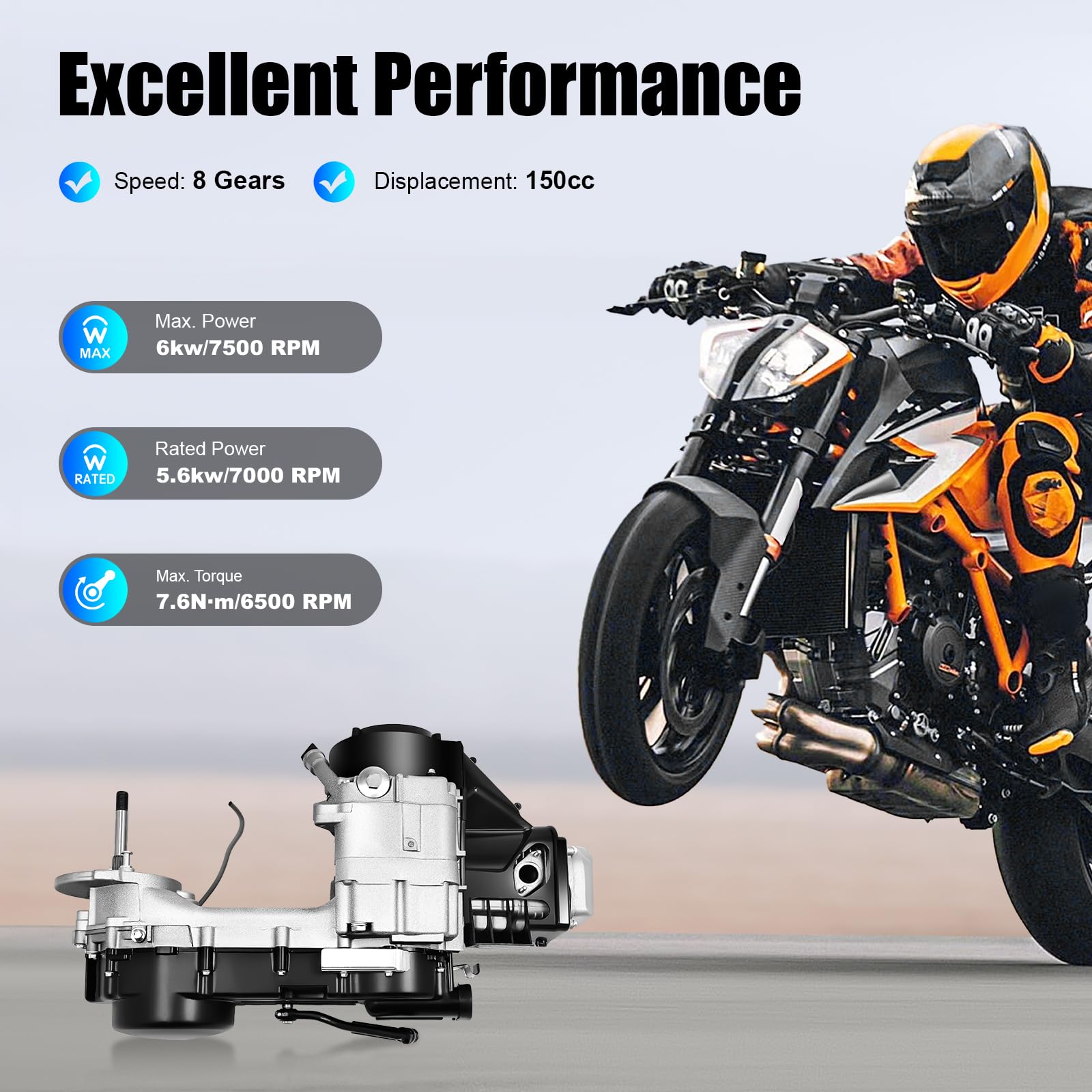 Amazon | 150cc エンジン 4ストローク GY6 シングルシリンダー