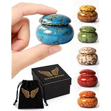 CHONOVO Small Ceramic Keepsake Urn, 1.6'' with Velvet Bag and Box