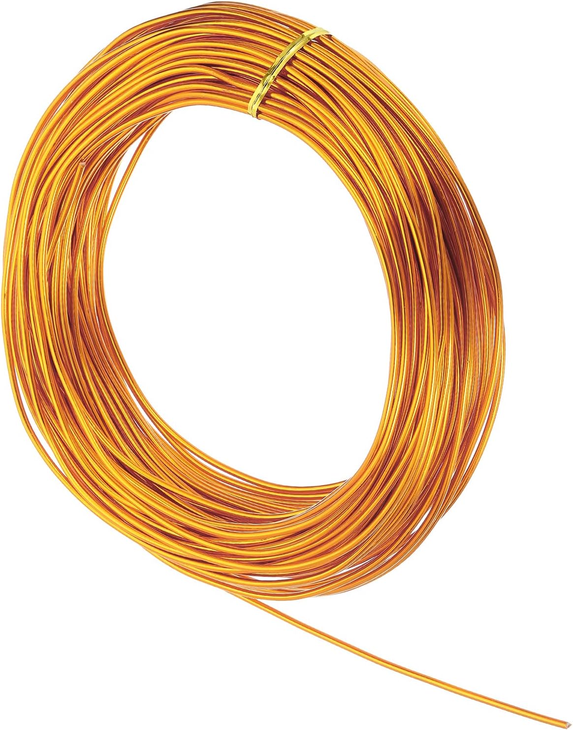 MECCANIXITY 10 Gauge 2.5mm Aluminum Wire, 100 Feet Bendable Metal Craft Armature Wire for Jewelry Making DIY Beading Floral Wreath Wrapping Sculpting, Gold Tone