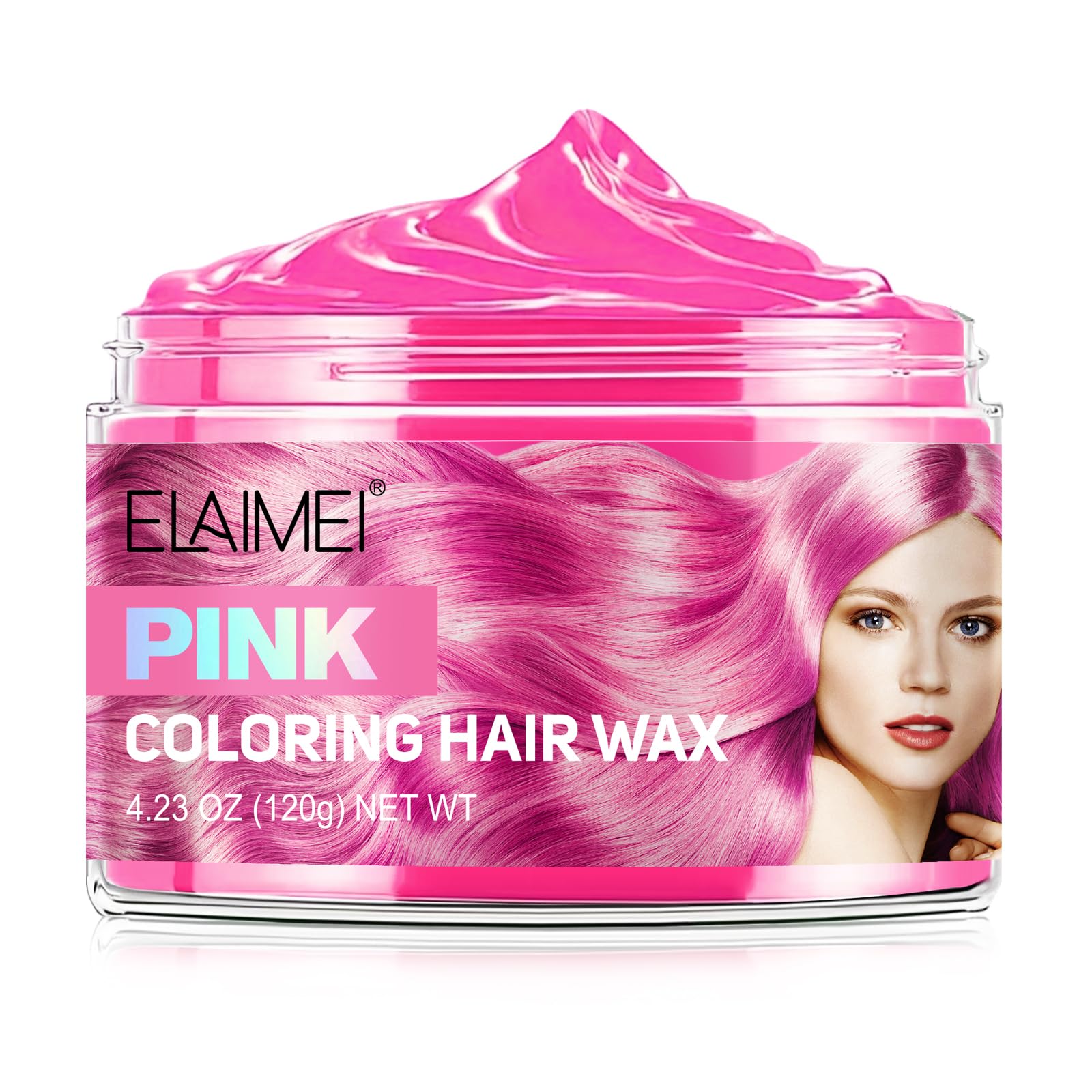 Hair Colour Cera, Cera Temporanea per Capelli, gel colorato per capelli Uomo e Donna Lavabile, Crema Acconciatura Temporanea, acconciatura opaca naturale per la festa.Cosplay, Halloween (Rosa)