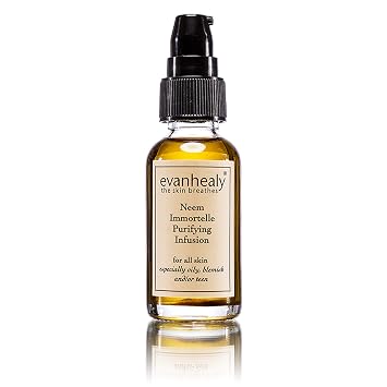 evanhealy Neem Immortelle Purifying Infusion | Facial Oil Serum & Cleanser for Congested & Sensitive Skin | Pore Minimizer Serum for Face | Balancing Ayurveda Oil For Face | Vitamin E Oil Face Serum