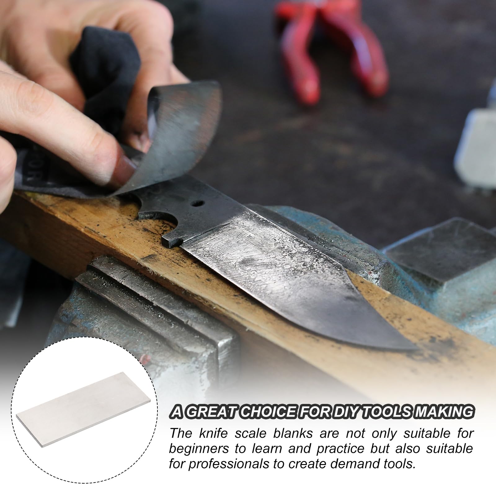PATIKIL Barra Plana de Acero 1095, 10pcs, 102x38x3mm(L*An*G) Material para Fabricación de Cuchillos para Bricolaje en Blanco Hoja Metal, Profesional y Aficionado Uso, Negro