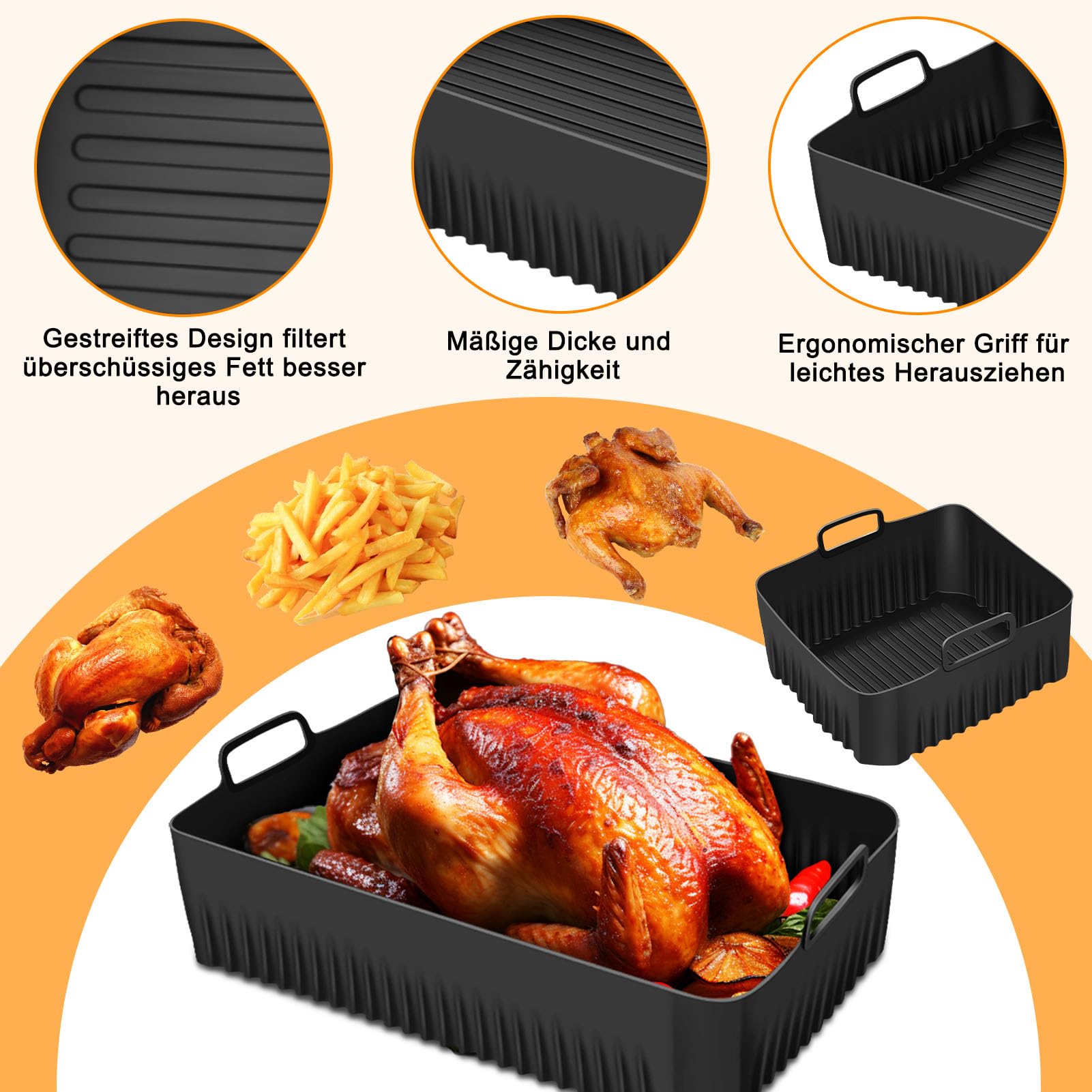 Accessoires voor heteluchtfriteuse, 12 stuks, Dual Zone Airfryer-accessoires met siliconen vorm, pot, compatibel met Ninja Foodi Max AF400EU, AF451EU 9,5L, AF500EU 10,4 l & Double Stack XL SL400EU