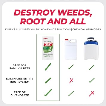 Earth's Ally Weed and Grass Killer Concentrate | Safe, Pet-Friendly Natural Weed Control Spray for Patios, Driveways & Sidewalks, Makes 1 Gallon