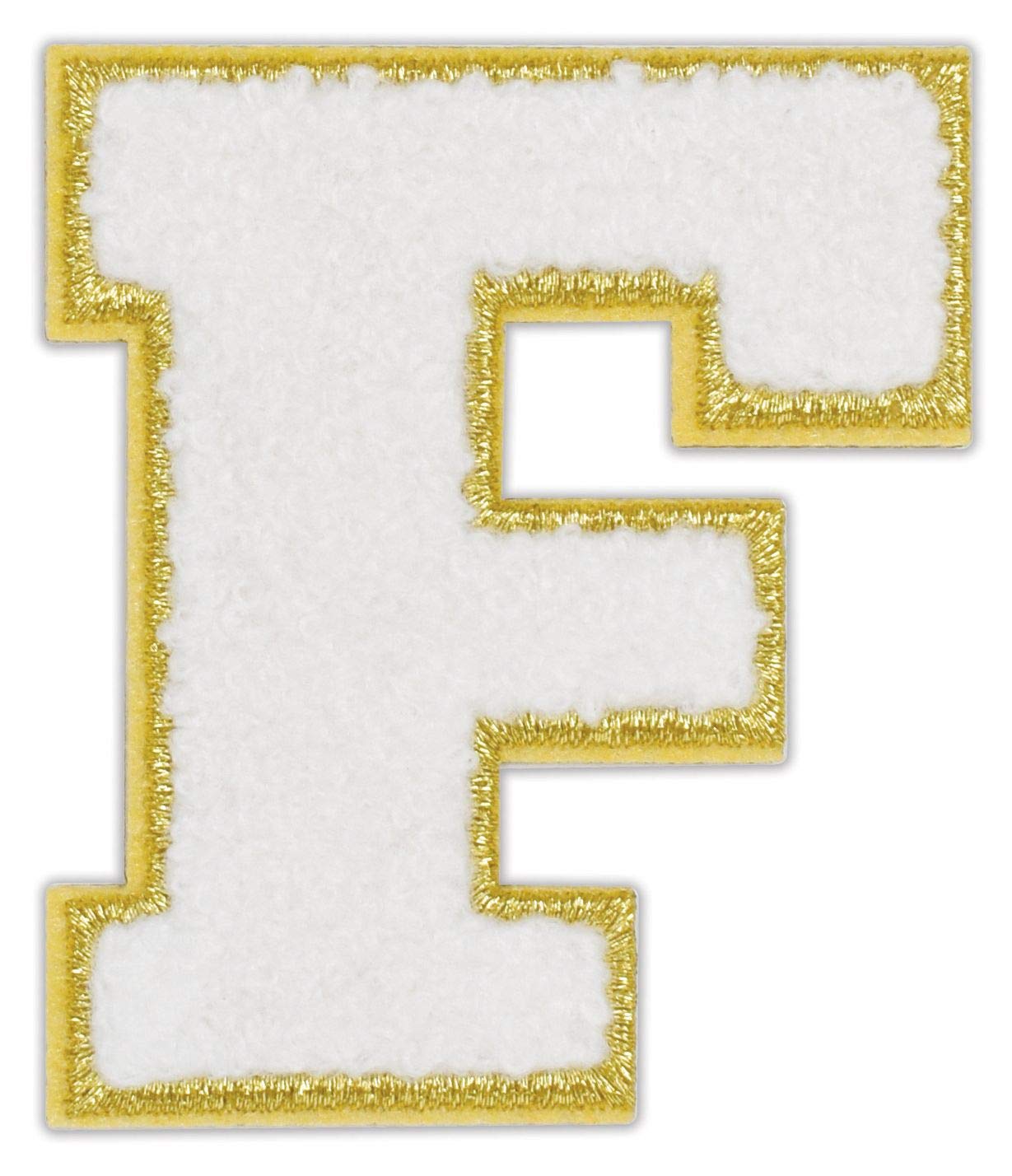 iscream Varsity Block Embroidered Accent Chenille Alphabet Initial 2.5" Adhesive Back Patch