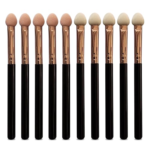 Juego de brochas de maquillaje para mujeres, 10 piezas, esponja para sombra de ojos, aplicador de doble cara reutilizable