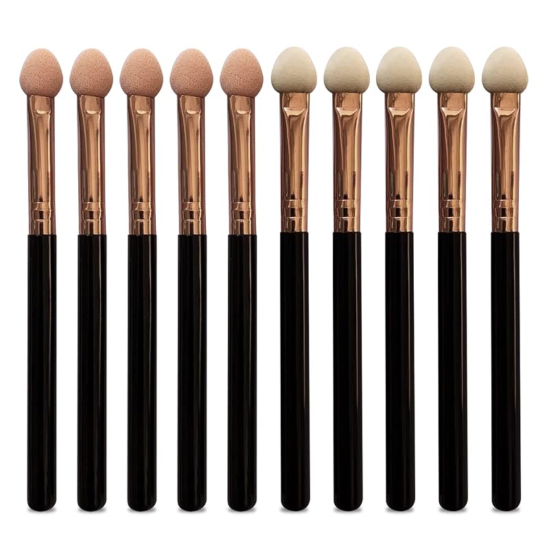 Kit de aplicadores de sombra UorPoto com 10 unidades, dupla face, reutilizável, preto