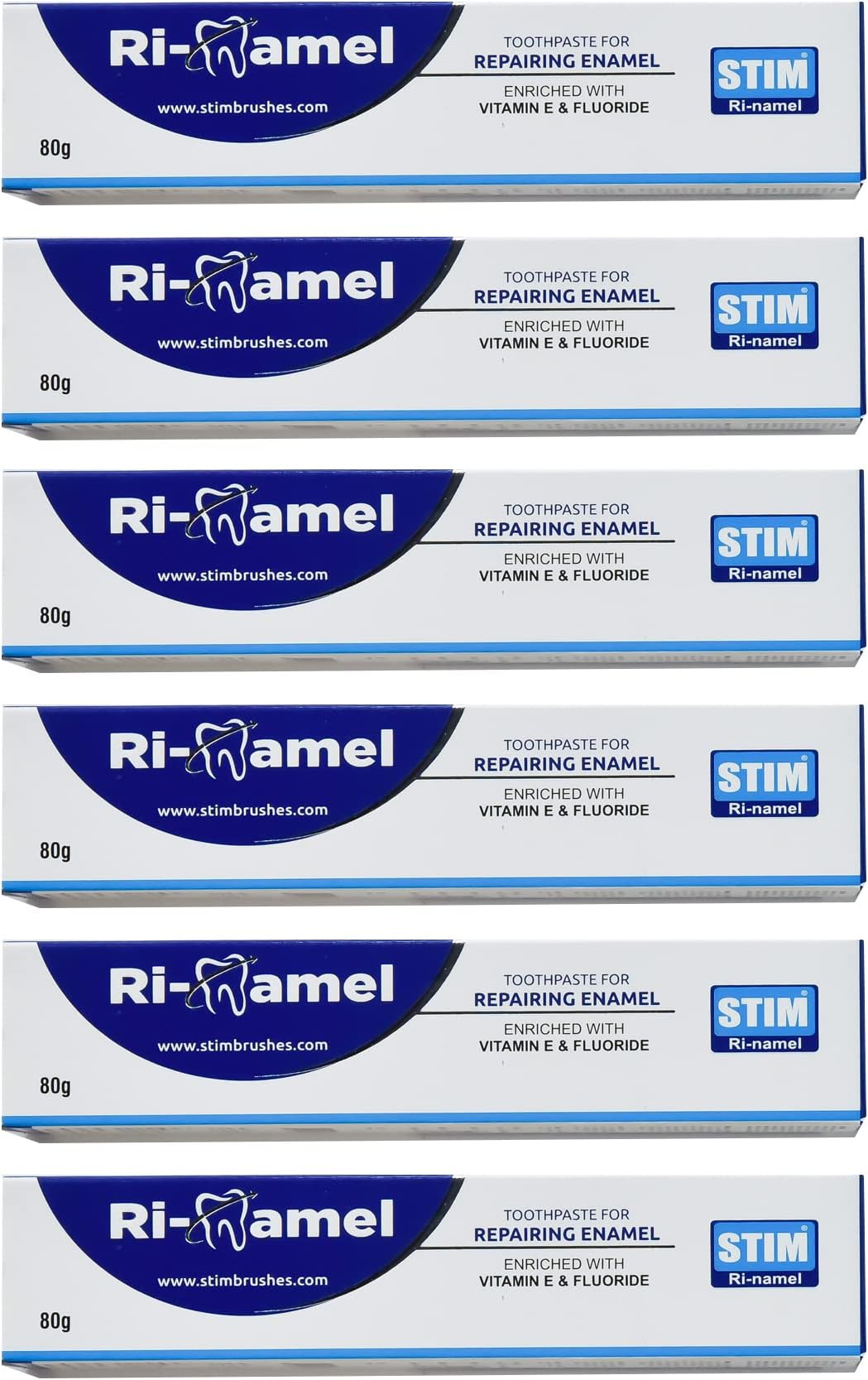 STIM Ri-namel Toothpaste | Re-mineralizes and Repairs Eamel | Pack of 6 | 480gms