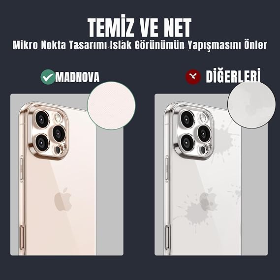 MADNOVA Transparent Phone Case Compatible with Apple iPhone 16 Pro, Camera Protected Silicone Case