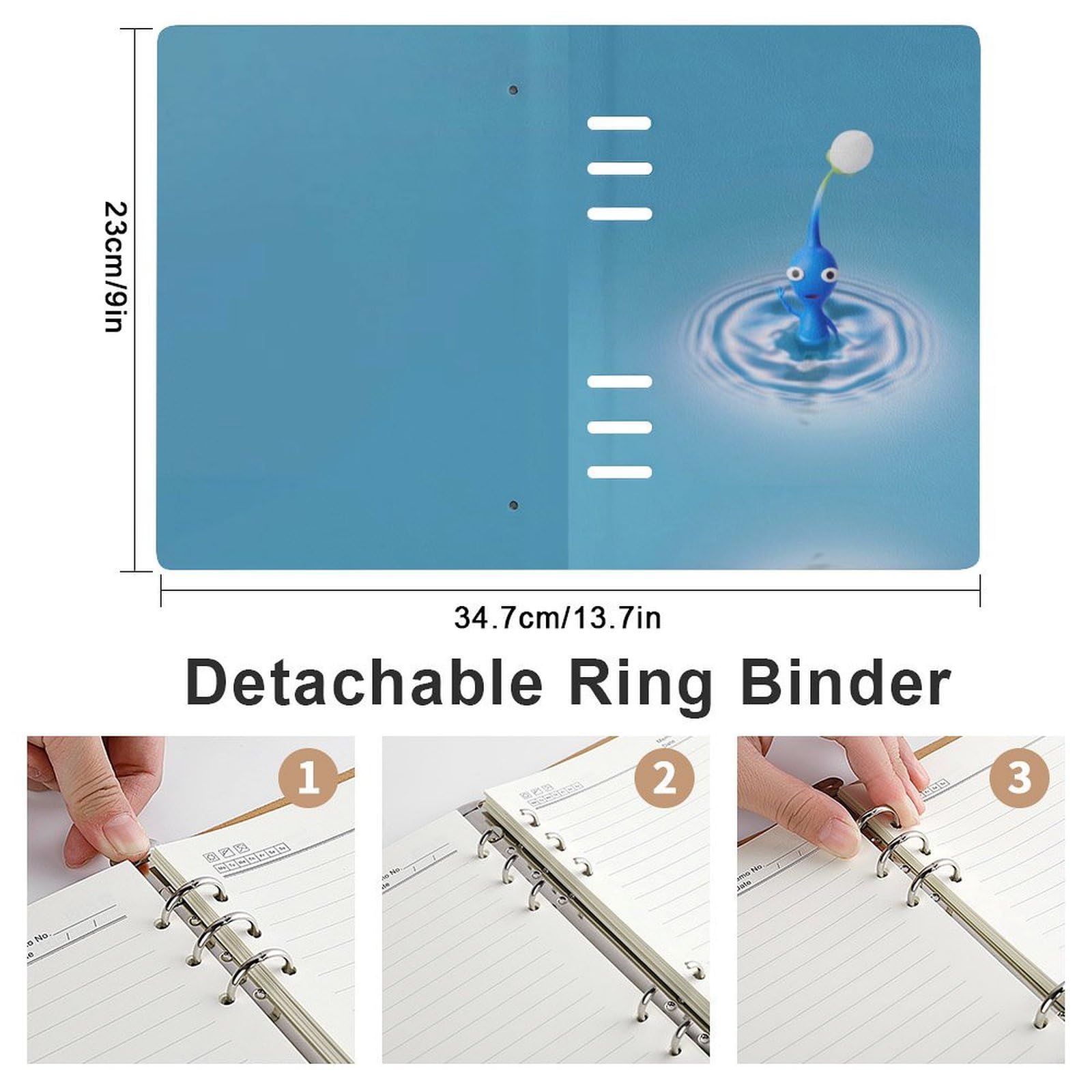 Amazon | ピクミン（ブルーピクミン） ルーズリーフノート バインダー