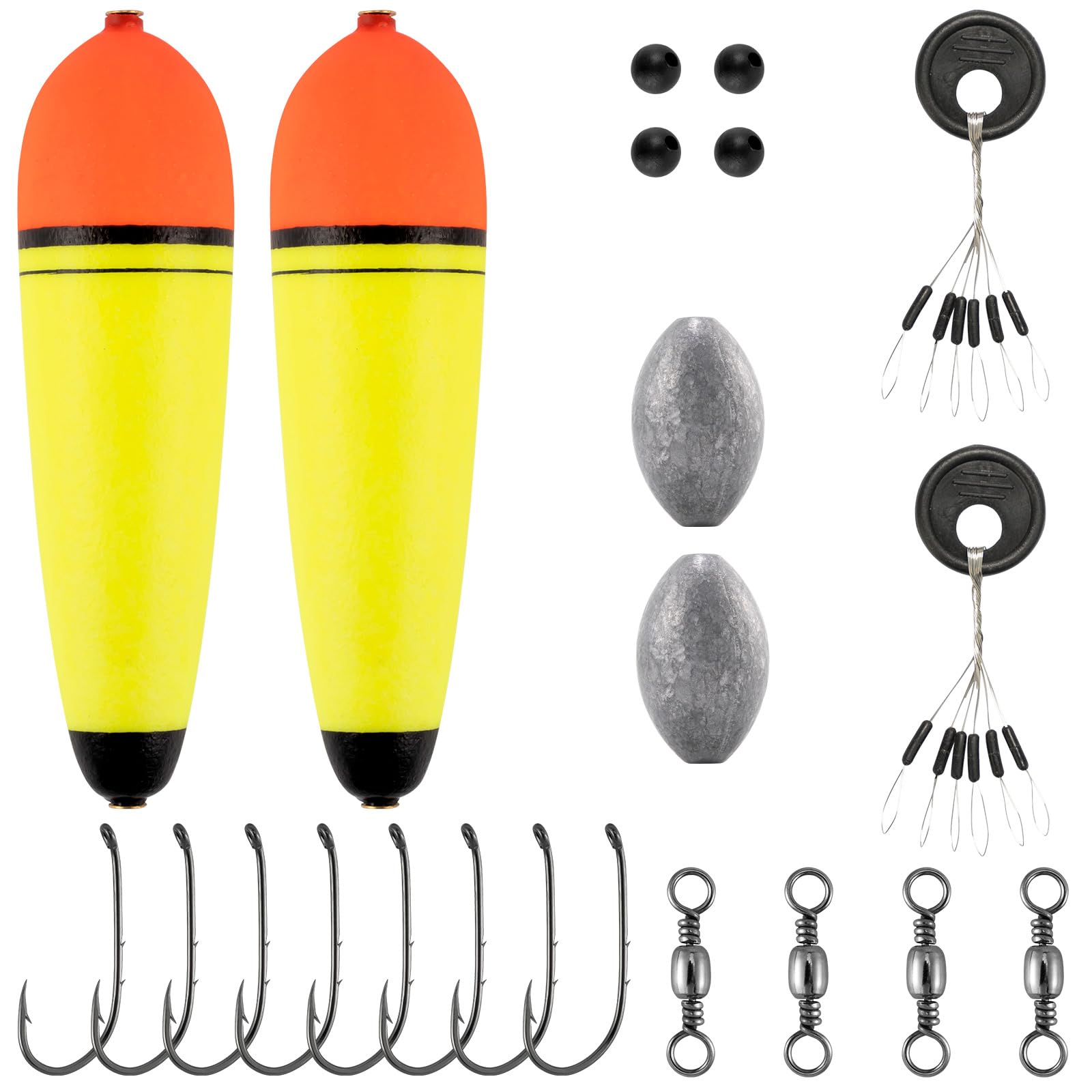 Alwonder 20g Mackerel Fishing Float Set for Mackerel Fishing Include Beads, Baitholder Hooks, Swivel and Float Stops Fully Accessories for Sea Cod or Predatory, 2 Pack