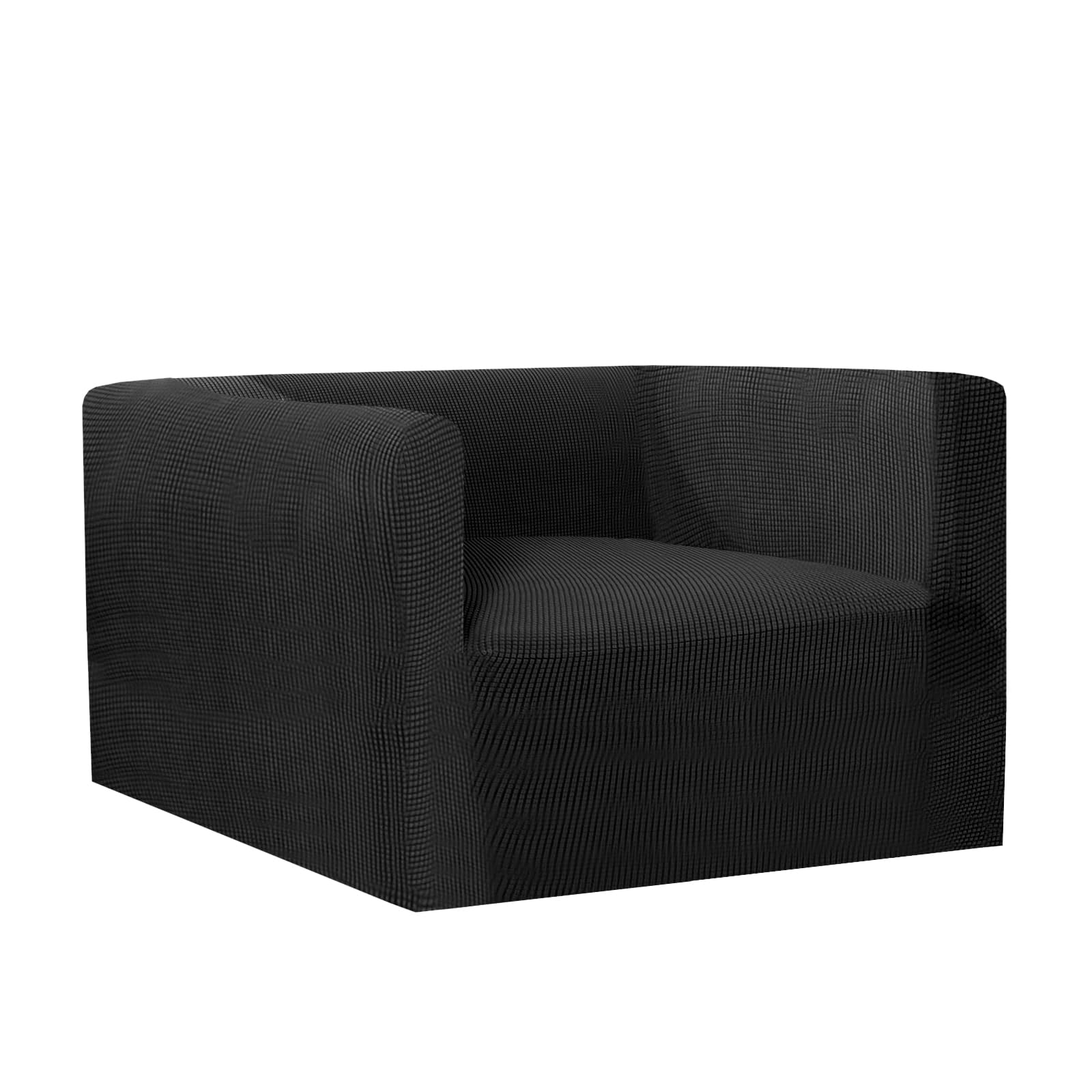 KYJSW Chesterfield Sofa Cover Stretch Jacquard Fabric Couch Slipcover With Armrests Cushion Cover Seat Cover Non-Slip Furniture Protector (Black,CHAIR)