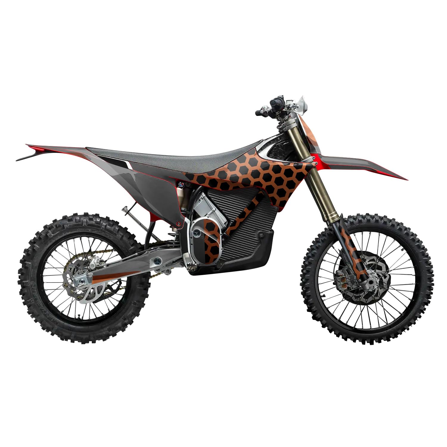 Stark Varg MX 2023-2025 Graphics Kit Wrap - Hex Orange - Varg MX Skin - Premium 3M Vinyl Protective Wrap Decal Cover - Easy to Apply | Crafted in The USA by MightySkins