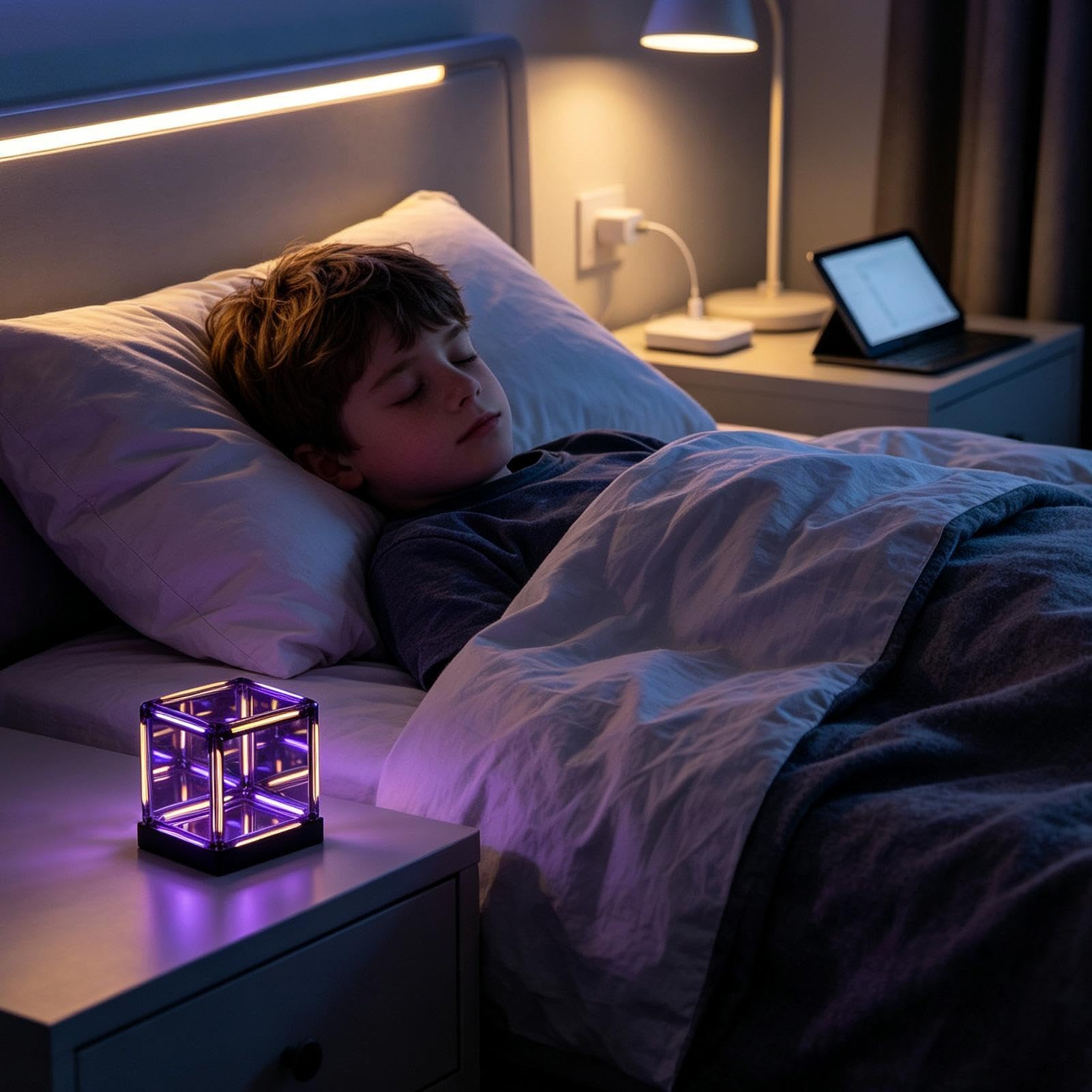 Lampa Kostka 4D Dekoracyjna Futurystyczna Lampka