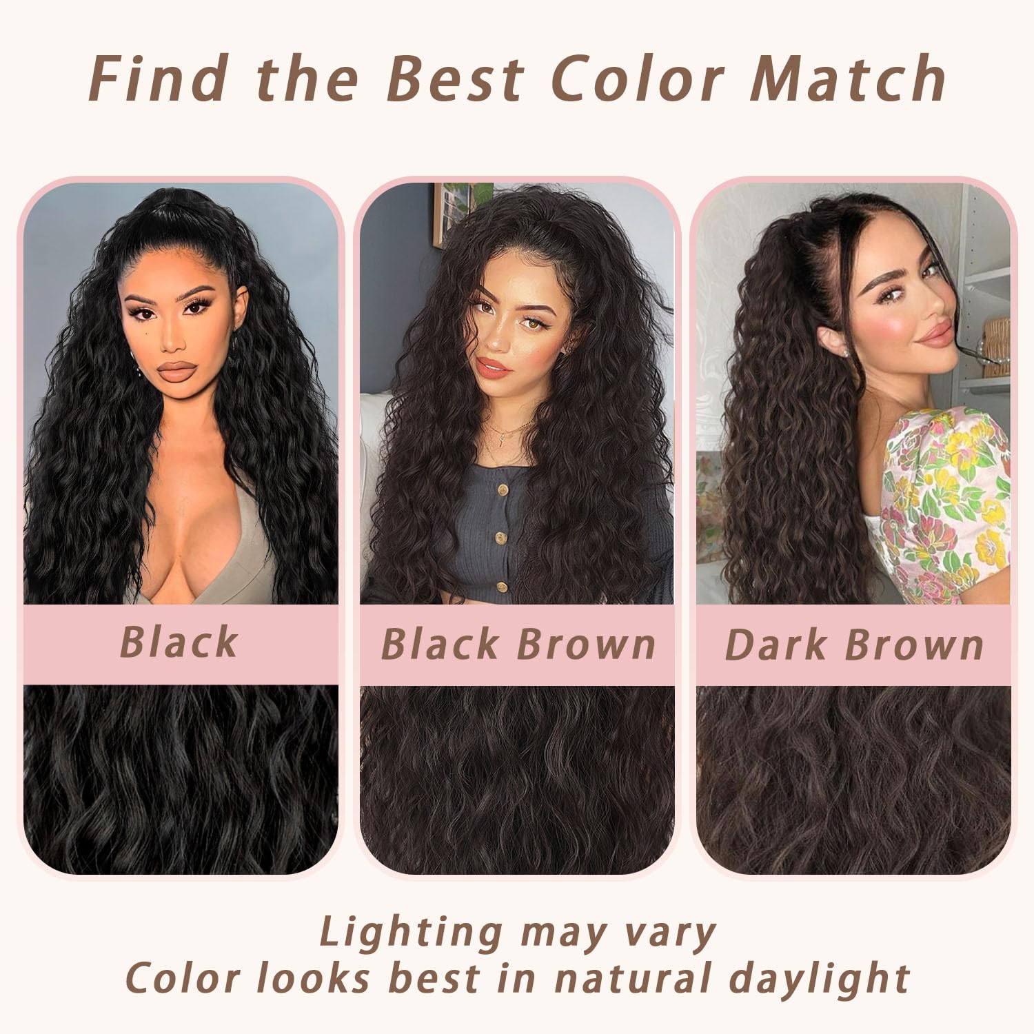 ORSUNCER Ponytail Extension Claw 30" Curly Pony Tail Clip in Hair Extensions Fluffy Natural Looking Synthetic Hairpiece for Women Black - Image 7