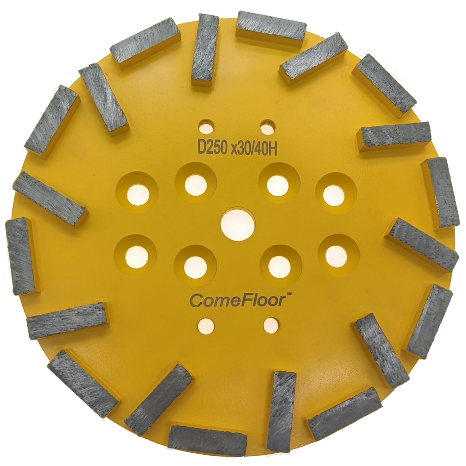 Placa de molienda de diamante de 10 pulgadas para suelo de hormigón, disco de 20 segmentos compatible con amoladoras Edco Husqvarna Blastrac MK, grano 30/40 duro Bond