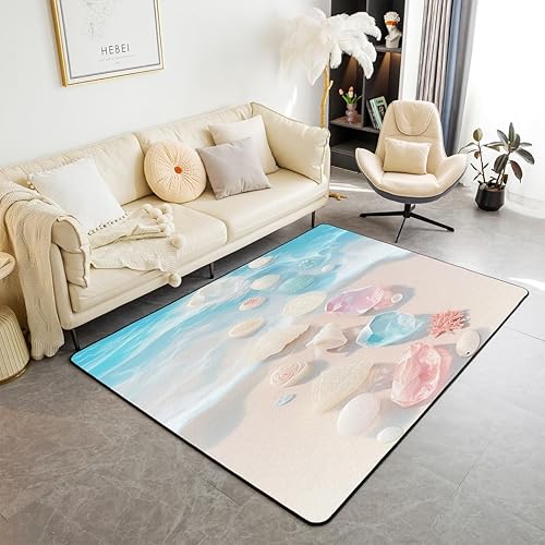 Miniatura 23 de jejeloiu Alfombras con estampado de radio Boombox para sala de estar, dormitorio, para niños y niñas, alfombra decorativa retro de 3 x 5 pies, Azul