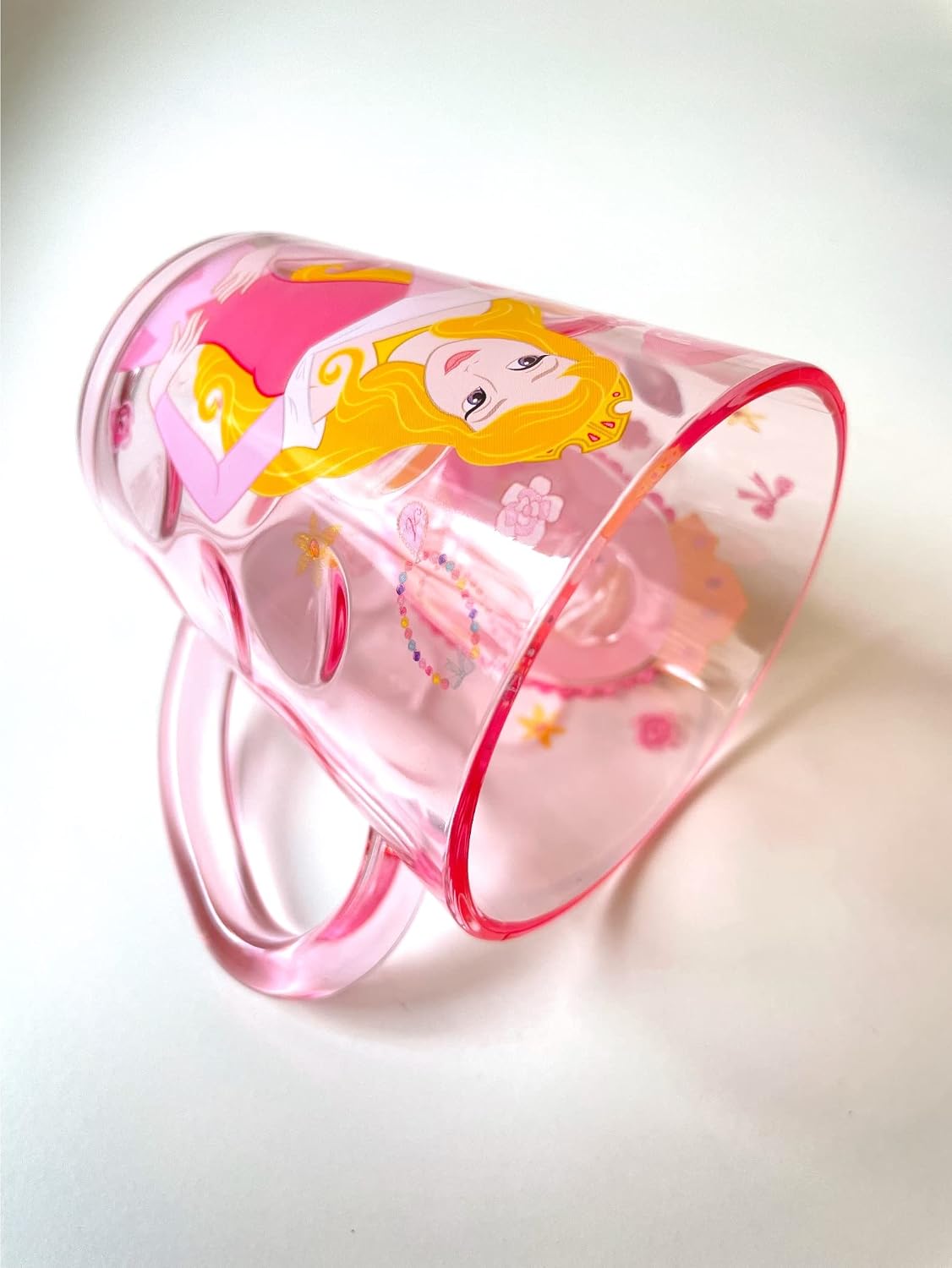 Everyday Delights Princess Aurora Sleeping Beauty Pink Durable ABS Plastic Cup, 250ml