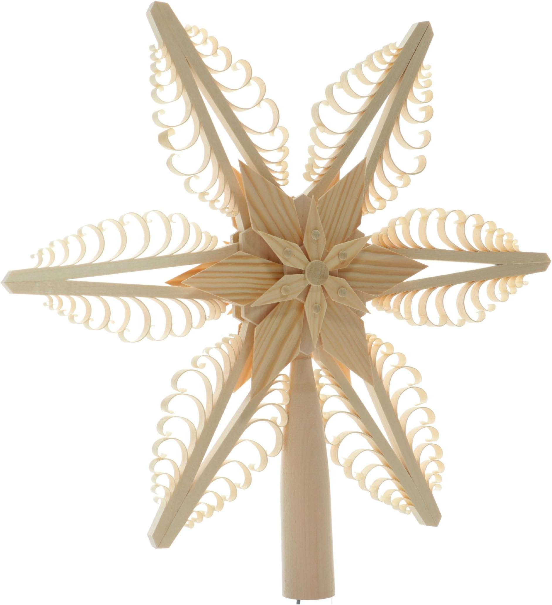 Rudolphs SchatzkisteChristmas Tree Point Christmas Tree Topper Tree Point electrically Decoration 32cm ore Mountains New