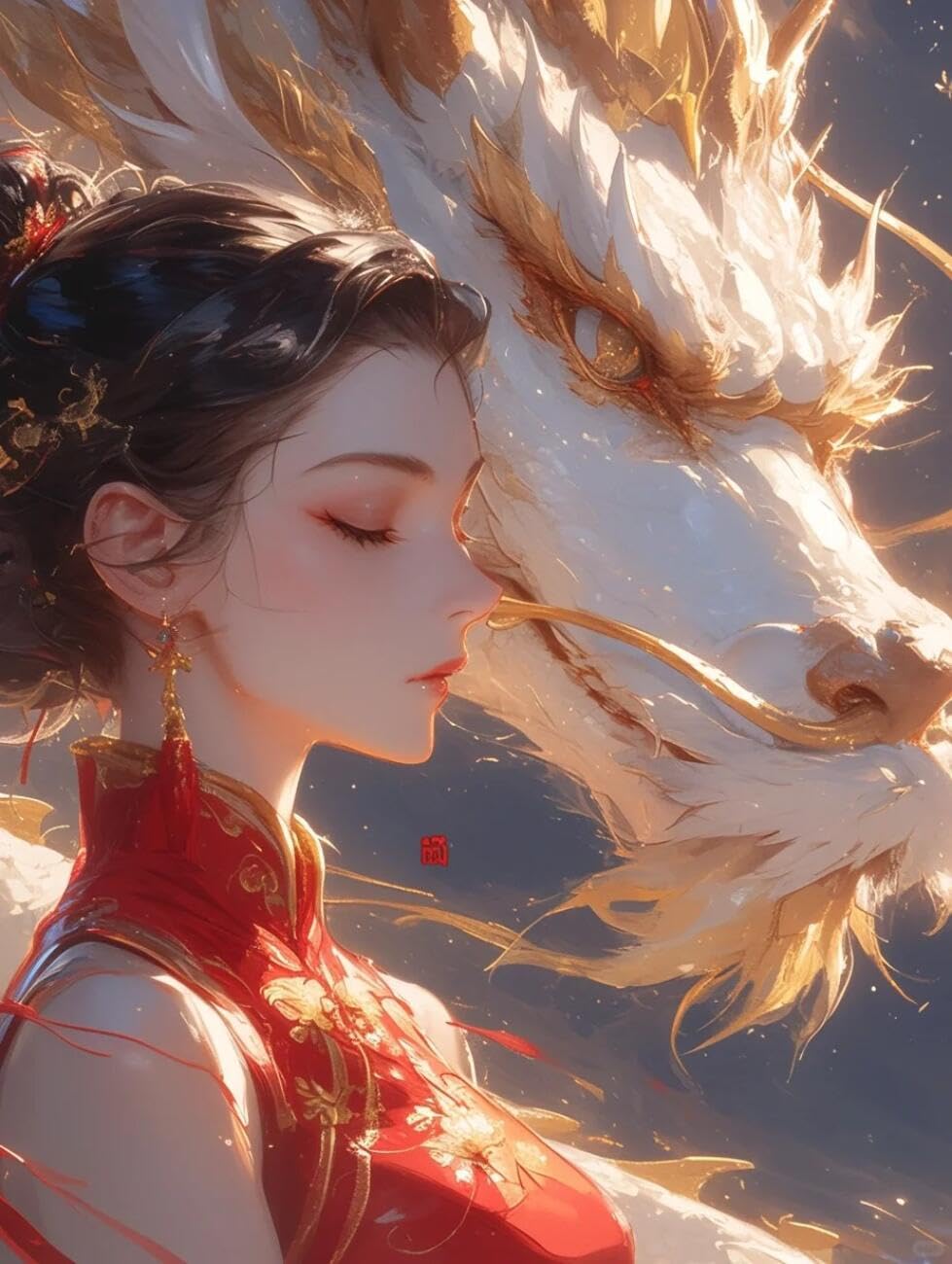 RKFLGEW Animal 14CT Counted Cross Stitch Kits Fantasy Woman Needlepoint Counted Kits Embroidery Set Arts and Crafts for Home Decor 40x50cm