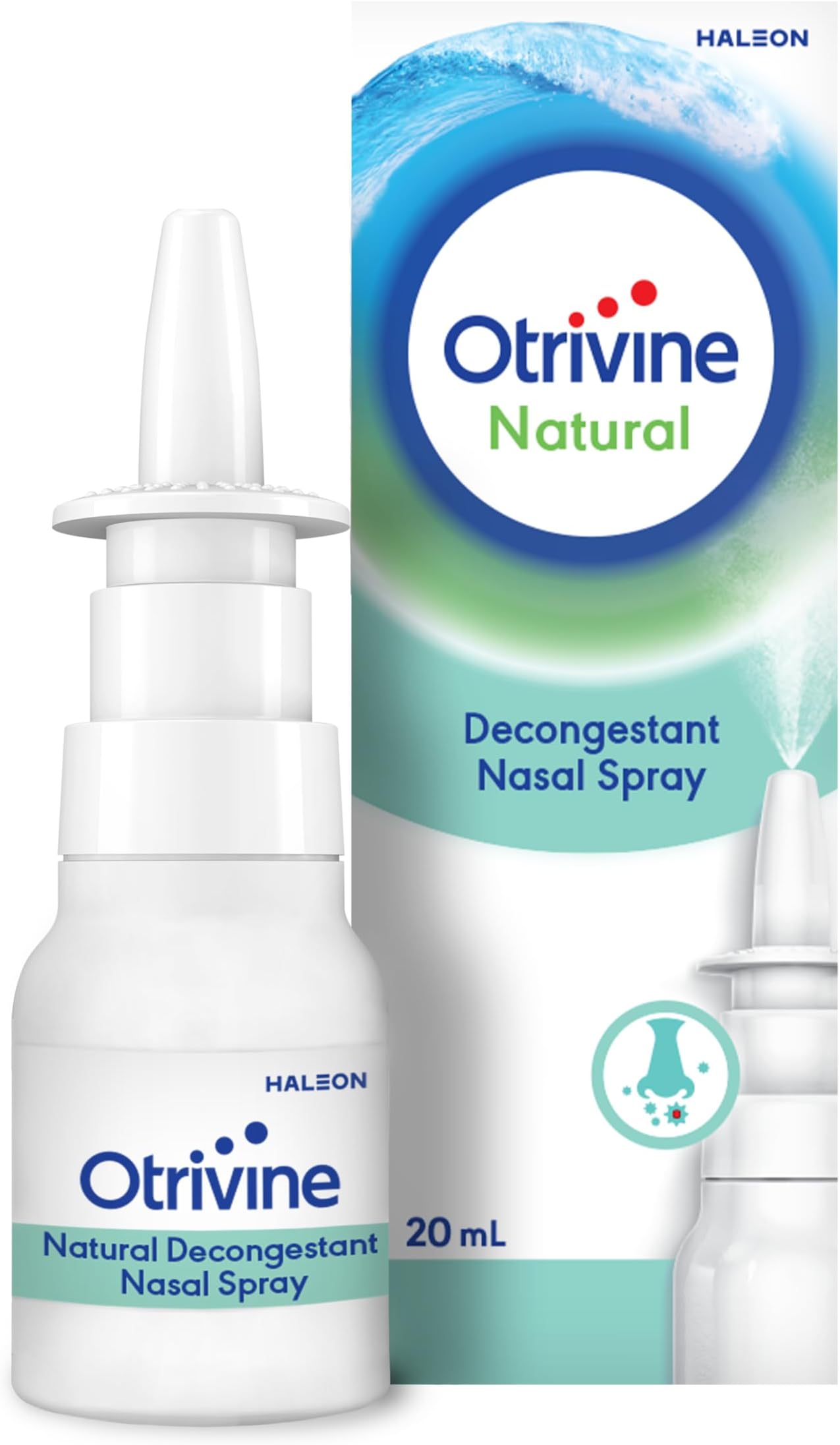 Nasal Spray, Natural Decongestant for Blocked Nose Relief in Cold and Flu, with Eucalyptous, 20ml