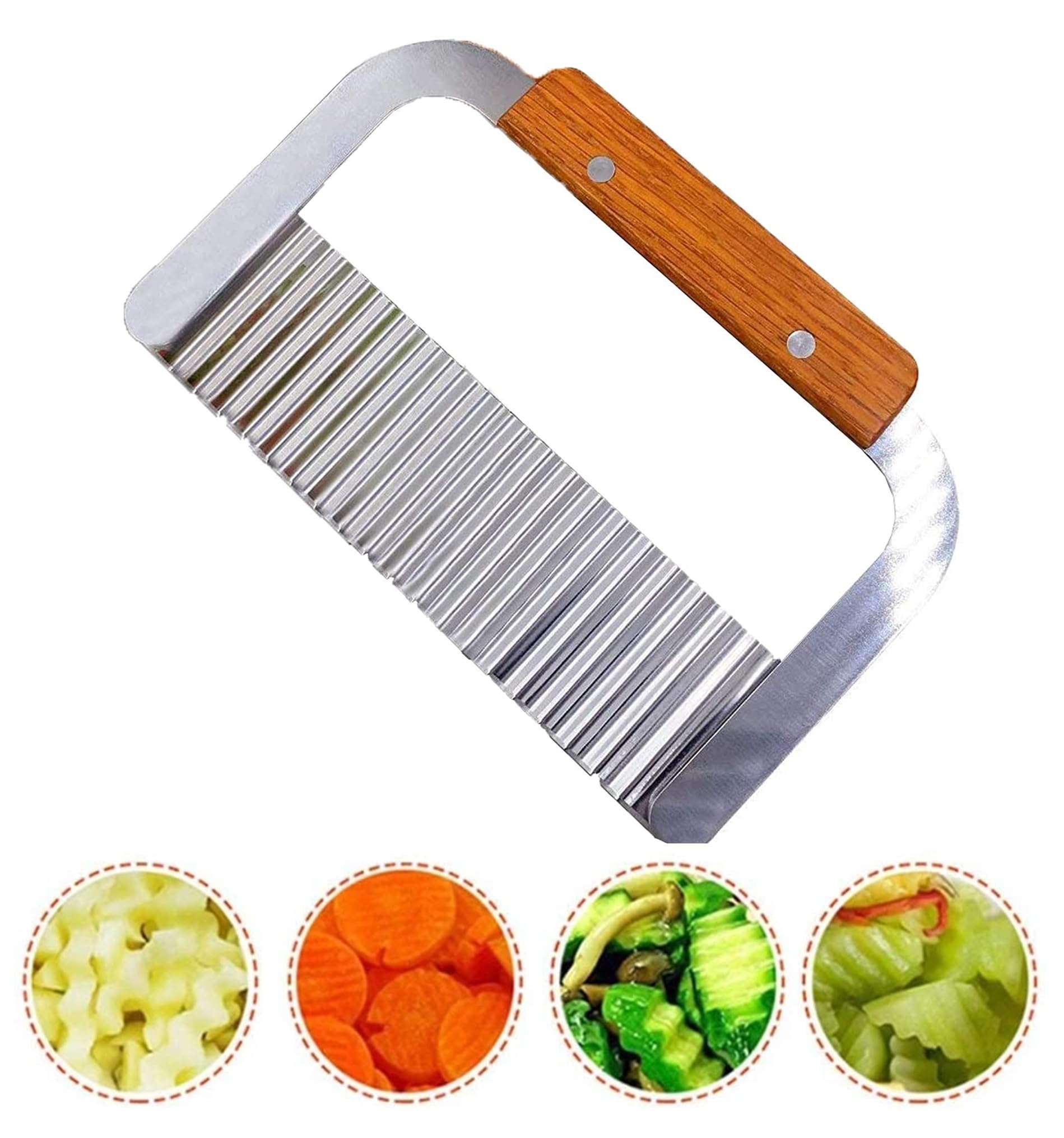 Stainless Steel Potato Cutter - Crinkle Fries Knife -10