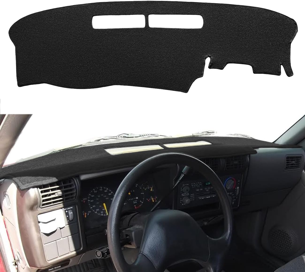 Yiz Dash Cover Mat Custom Fit for 1986-1993 Chevy Chevrolet S10 Blazer/GMC S15 Jimmy Sonoma/91-94 Olds Oldsmobile Bravada,Dashboard Cover Pad Carpet (86-93 Black) J37