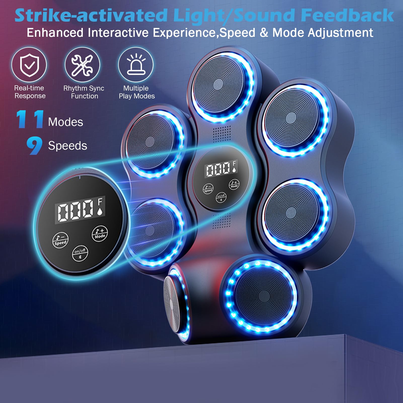 Gancio da boxe con supporto regolabile + guantoni da boxe professionali, robusto telaio in acciaio con base antiscivolo, accessorio per pallone da boxe, fitness e arti marziali (nero)