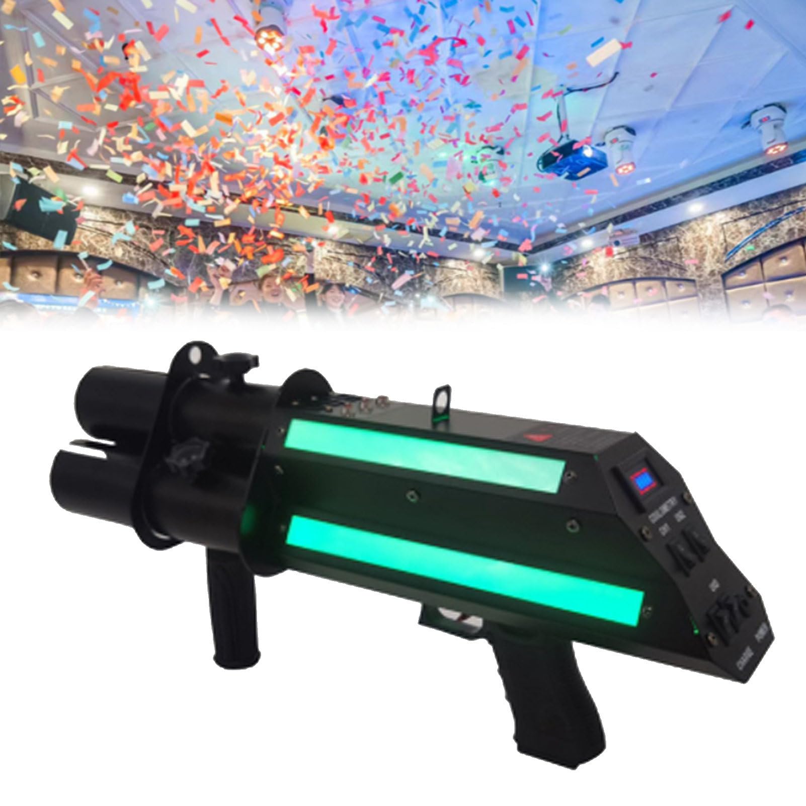 Pvxa 25pcs Coloured Party Poppers,Electric Confetti Shooter,Concierge Flowers Atmosphere Gun,Handheld Confetti Gun, for Special Event, Parties, Club Style2