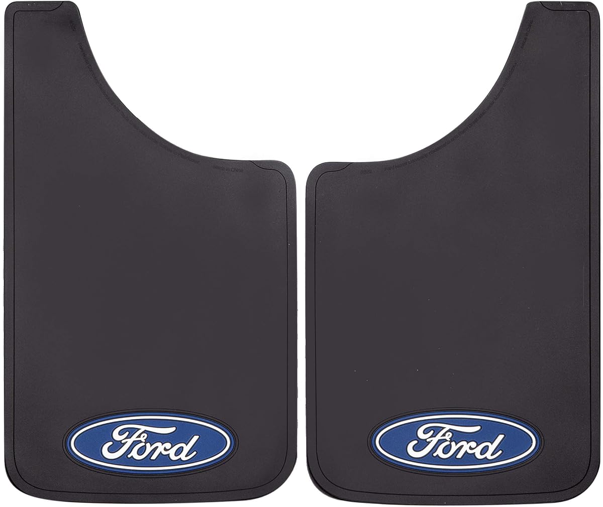Plasticolor 000539R01 Ford Oval Logo Easy Fit Mud Guard 11"x19" - Set of 2 , Black