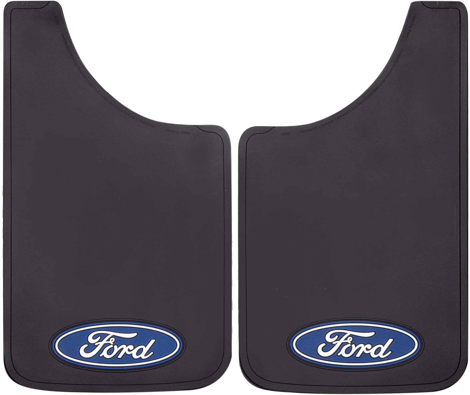 Plasticolor 000539R01 Ford Oval Logo Easy Fit Mud Guard 11"x19" - Set of 2, Black