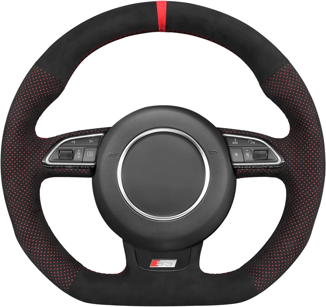 MEWANT Steering Wheel Cover for Audi A5 / A7 / RS 5 / RS 7 / S3 / S4 / S5 / S6 / S7 2013 Steering Wheel Hand Stitch Steering Wheel Wrap